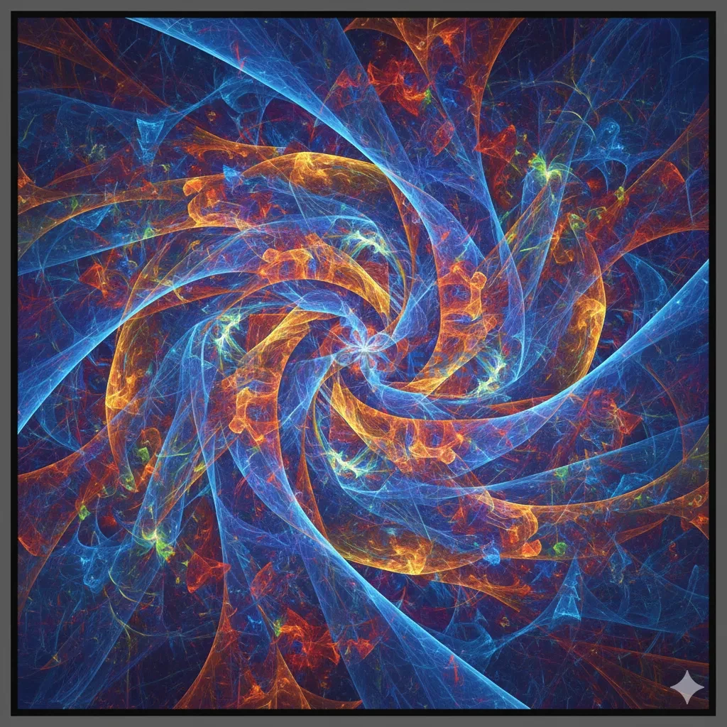 An abstract art piece made with generative art techniques, a complex, evolving pattern created by an algorithm. - PromptVerse
