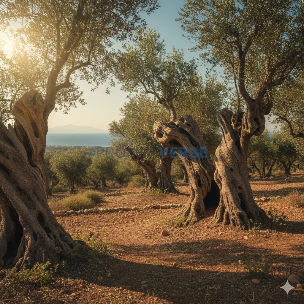 A magnificent, old-growth olive grove in the Mediterranean, the ancient, gnarled trees basking in the warm, golden afternoon l - PromptVerse