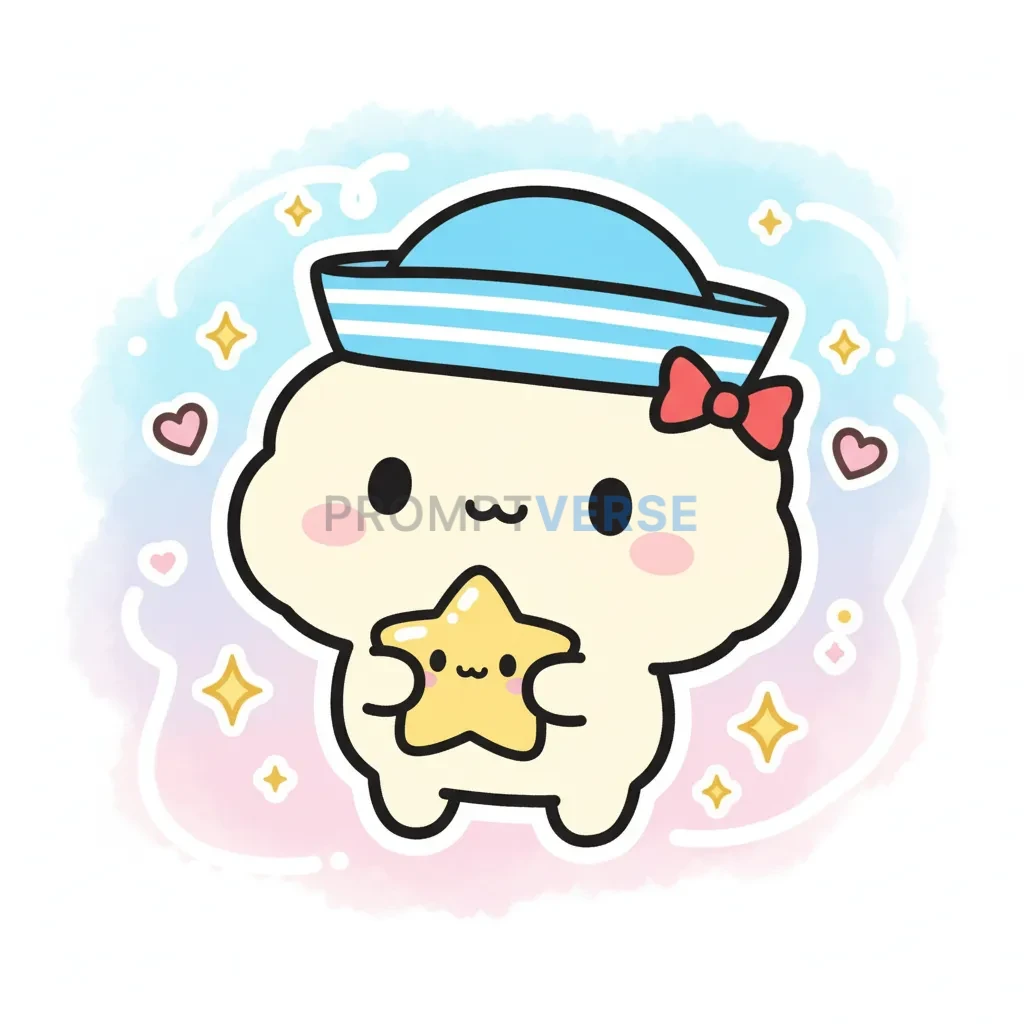 A character design in the cute, rounded, and simple style of Sanrio (Hello Kitty). - PromptVerse