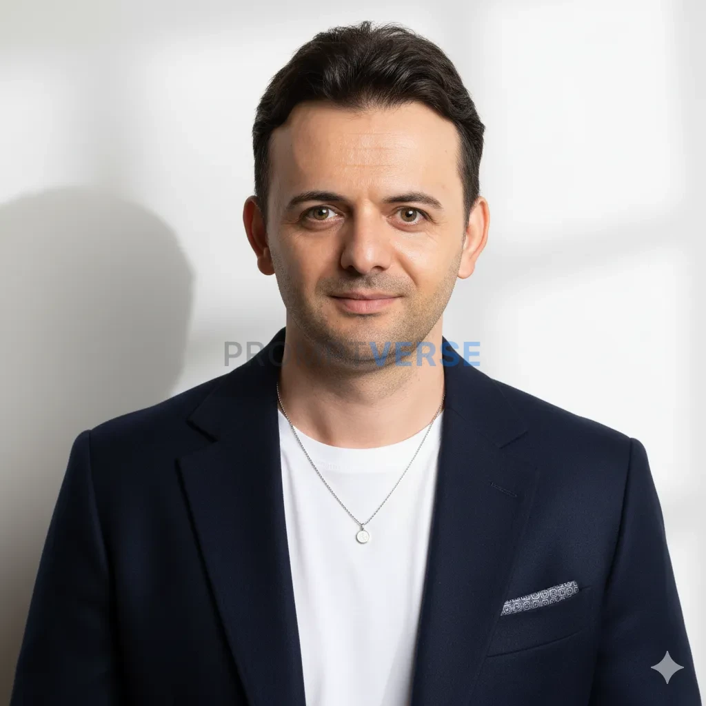 Professional cinematic portrait, person wearing a classy blazer with subtle accessories, clean minimalist background, Instagra - PromptVerse