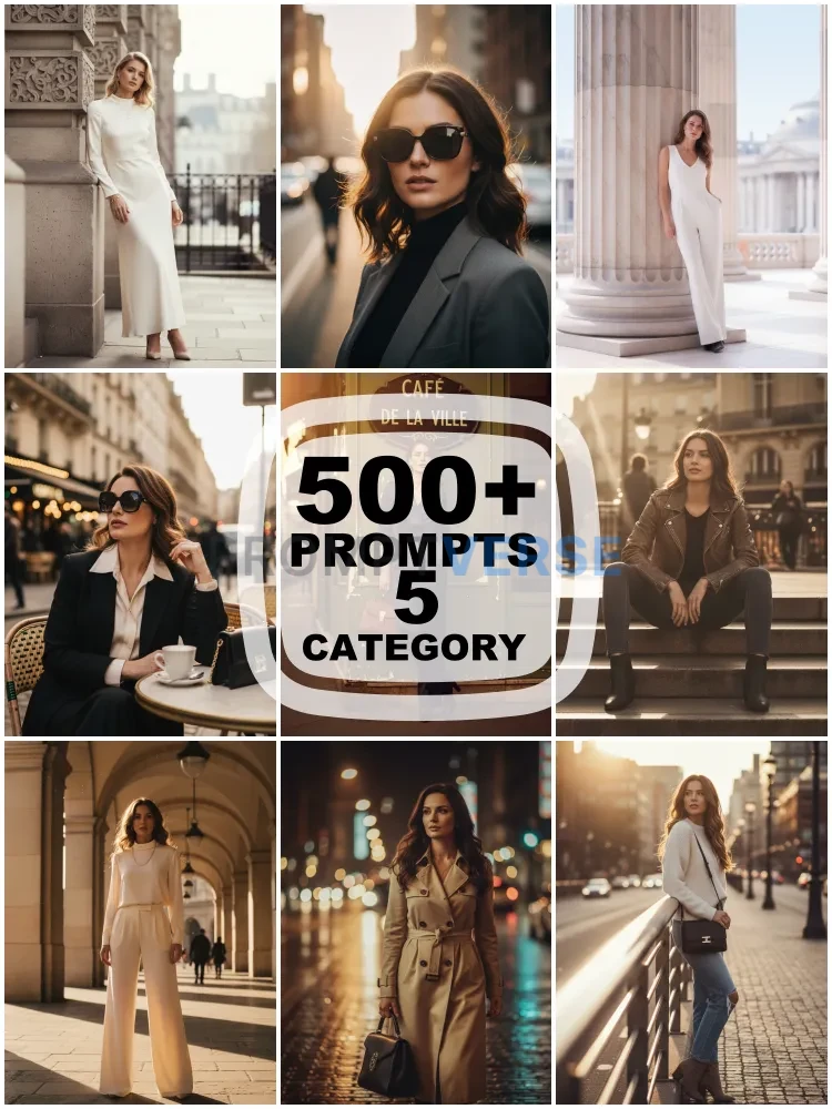 500 Unique Gemini AI Influencer Prompts for Women | Fashion, Lifestyle, Cinematic & Travel Realistic Prompt Pack