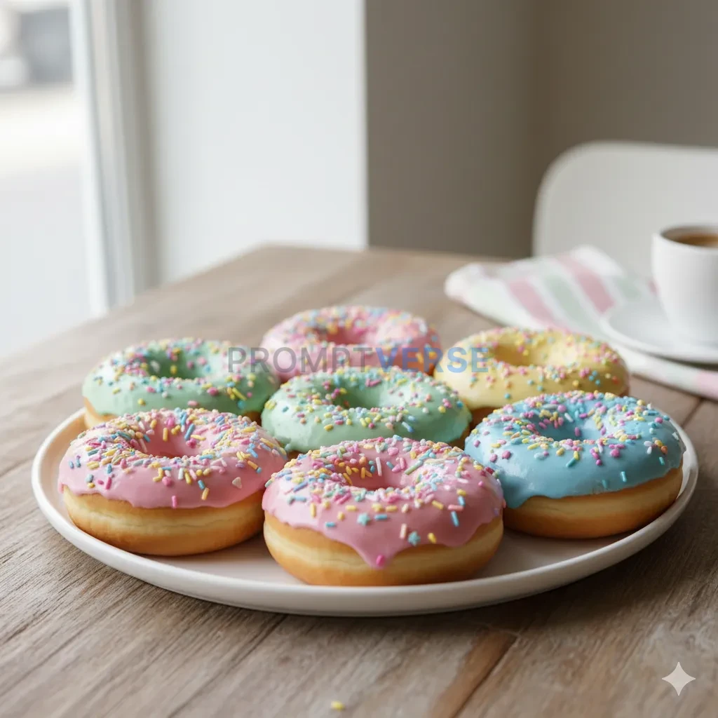 Pastel donuts with sprinkles - PromptVerse