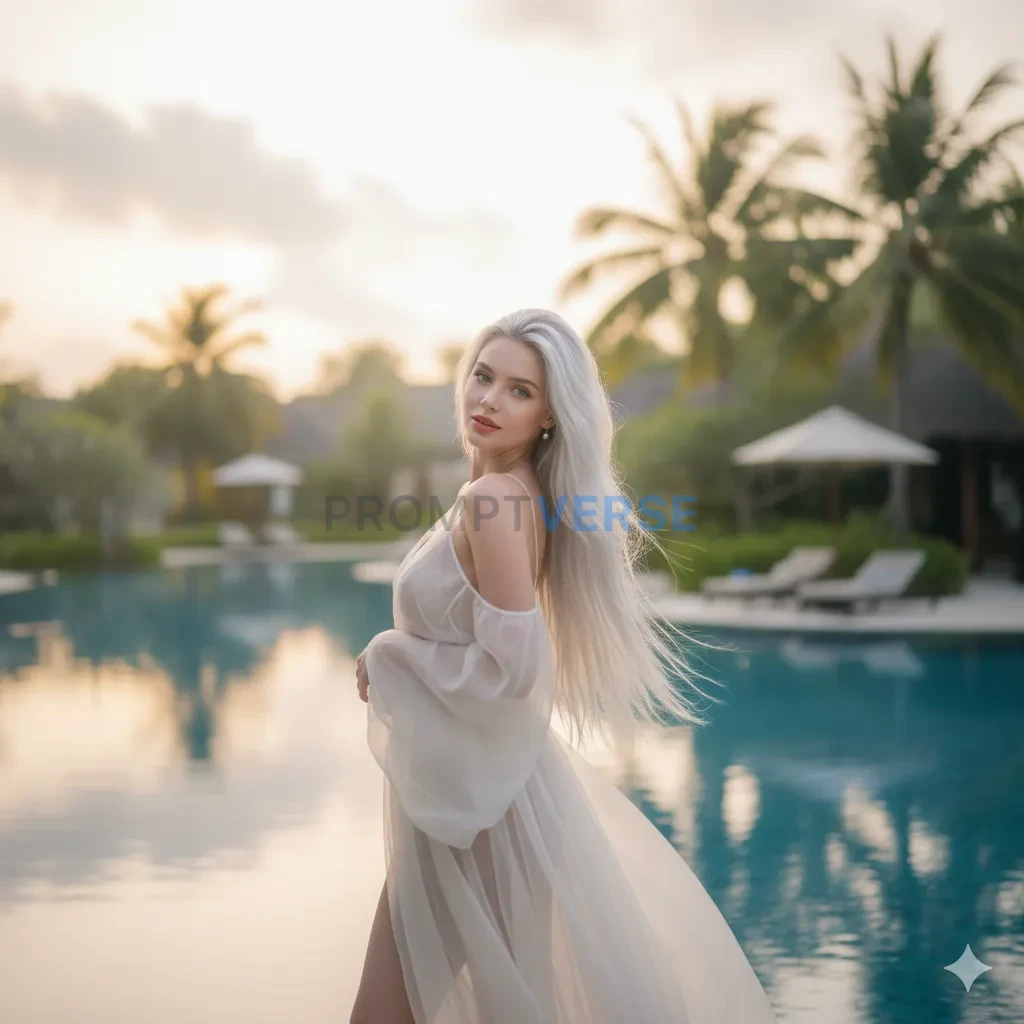 A dreamy, soft-focus photograph captured with a Sony A1 50,1 mb using a 200mm lens captures a serene and enchanting moment. Th - PromptVerse